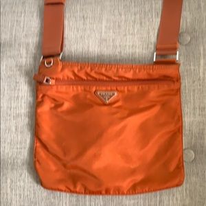 Prada Papaya Orange Tessuto Nylon Crossbody Bag